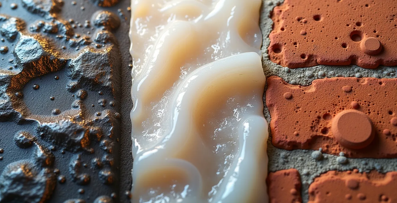 Comparaison visuelle des textures de fonte, pierre ollaire et brique réfractaire