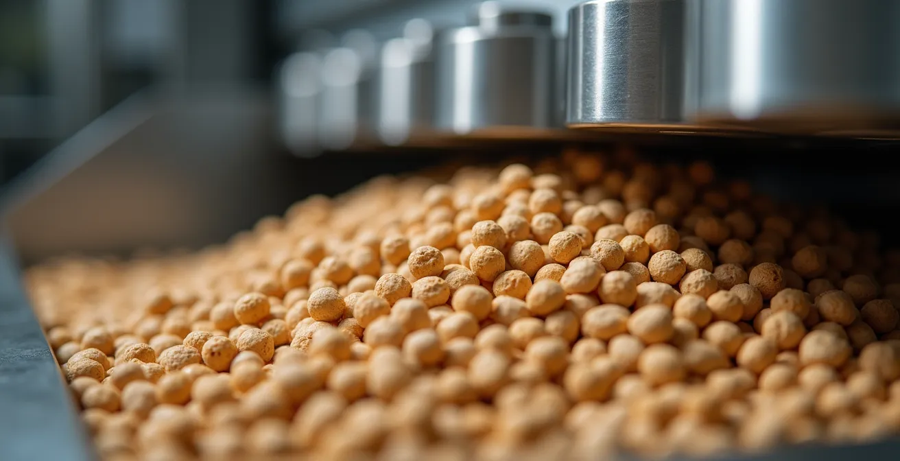 Vue détaillée d'un système d'alimentation automatique avec silo à granulés